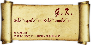 Gáspár Kázmér névjegykártya